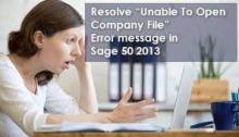 Sage 50 Unable To Open Company File